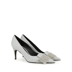 Sergio Rossi SR1 Paris 75mm Argento Crystal Pump