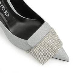 Sergio Rossi SR1 Paris 75mm Argento Crystal Pump