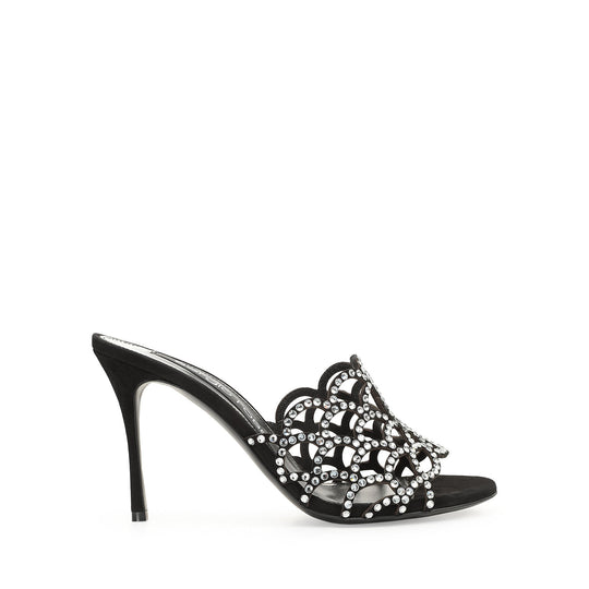 Sergio Rossi SR Mermaid Black 90mm Mules