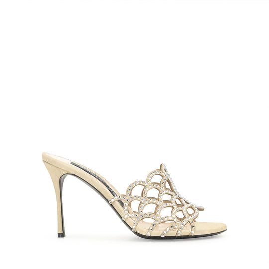 Sergio Rossi SR Mermaid Beige 90mm Mules
