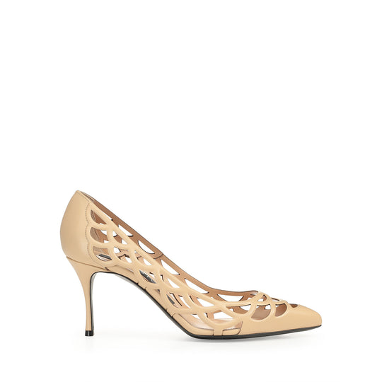 Sergio Rossi SR Mermaid Beige 75mm Pumps