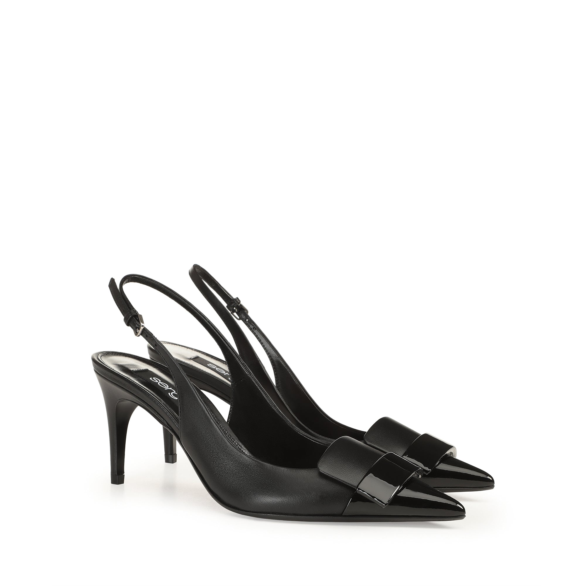 Sergio Rossi SR1 75mm Nero Slingback