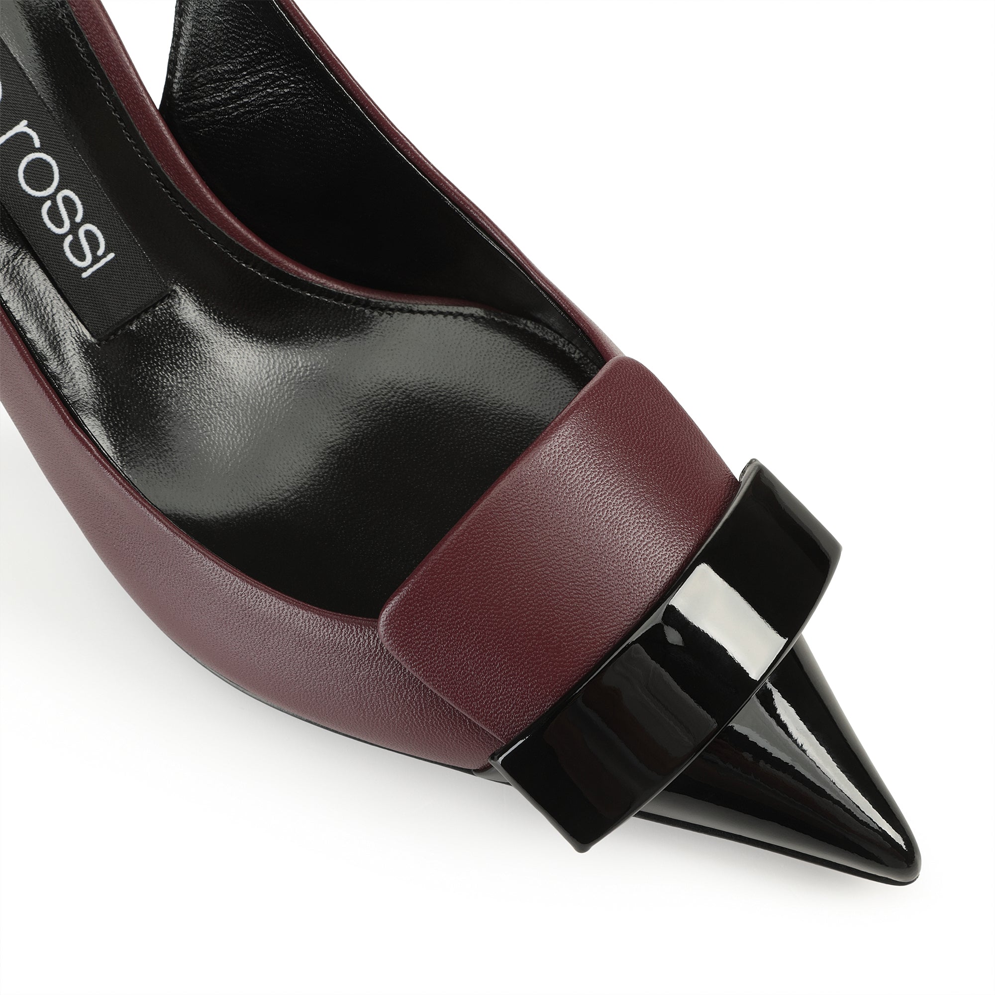 Sergio Rossi SR1 75mm Nero Wine Slingback