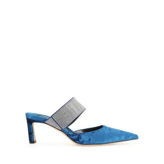 Sergio Rossi Sr Paris 60mm Dusk Crystal Mules