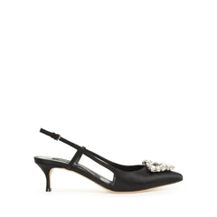 Sergio Rossi Sr Godiva Precious 50mm Nero Slingback