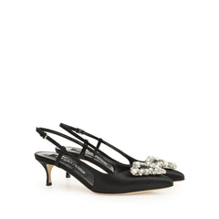 Sergio Rossi Sr Godiva Precious 50mm Nero Slingback