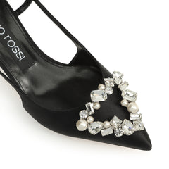 Sergio Rossi Sr Godiva Precious 50mm Nero Slingback