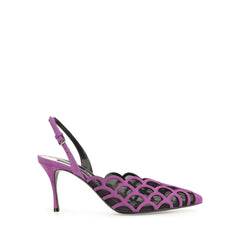 Sergio Rossi Sr1 75mm Bougainvillea Nero Slingback