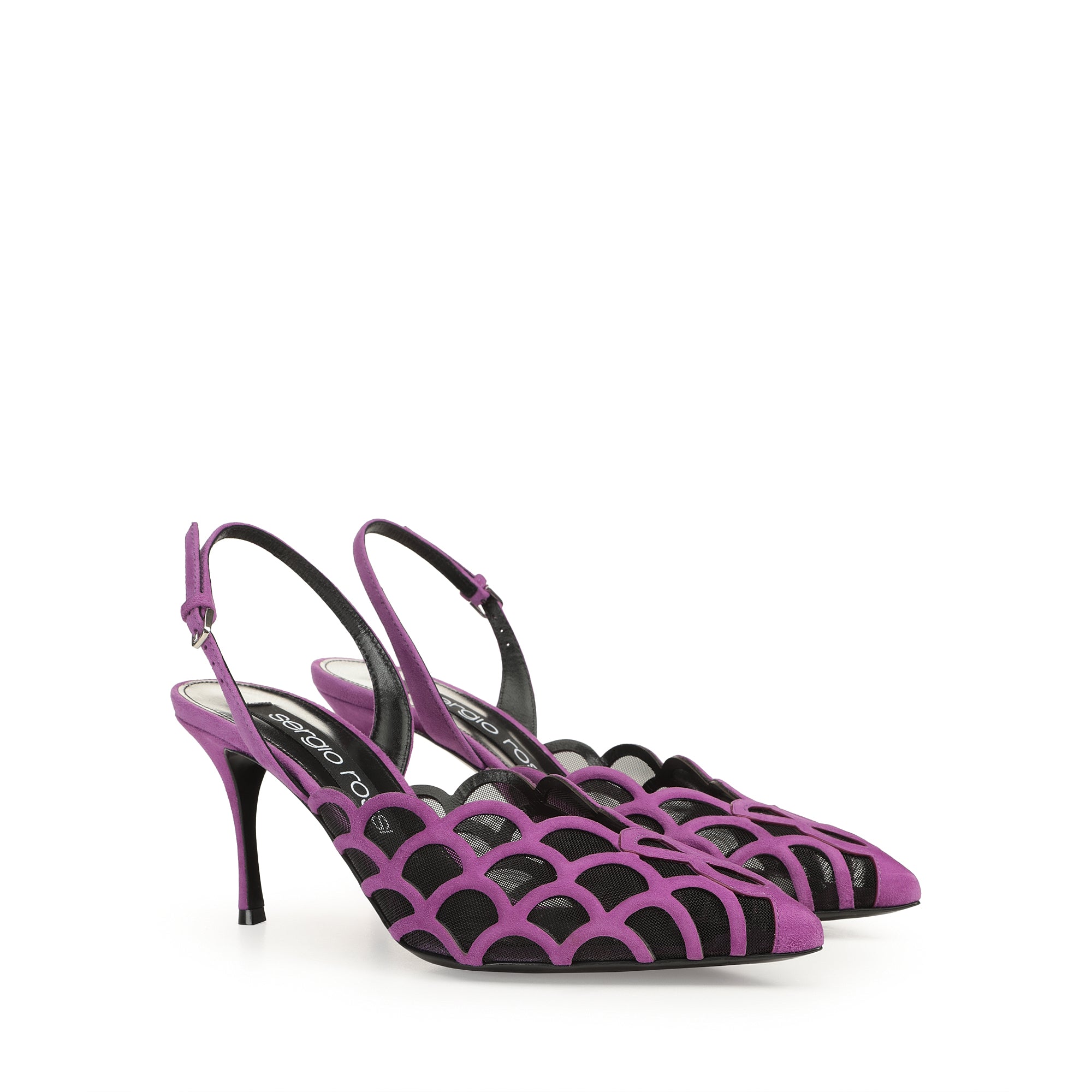 Sergio Rossi Sr1 75mm Bougainvillea Nero Slingback