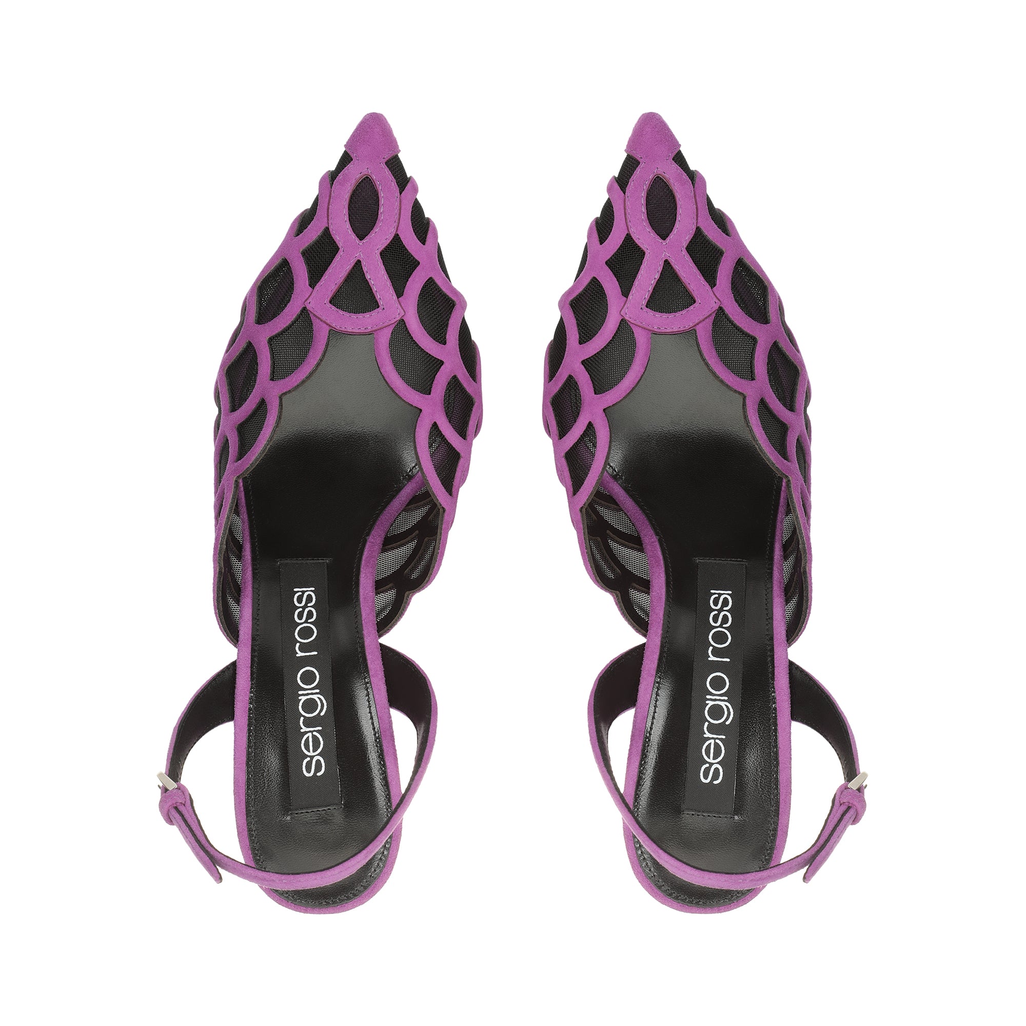 Sergio Rossi Sr1 75mm Bougainvillea Nero Slingback