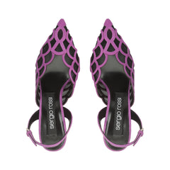 Sergio Rossi Sr1 75mm Bougainvillea Nero Slingback