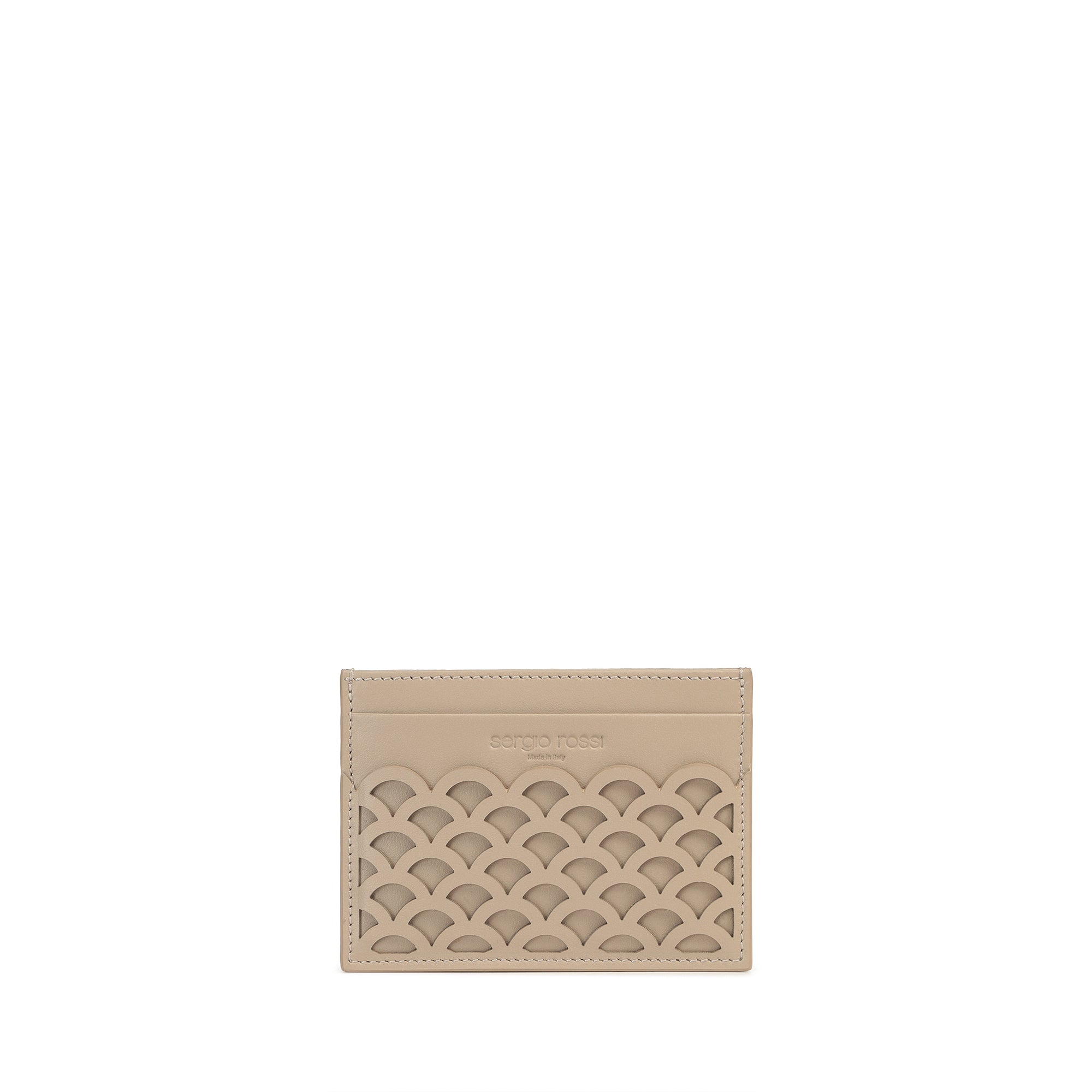 Sergio Rossi Sr Pelletteria Donna Taupe Card Holder