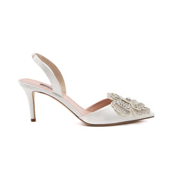 SJP by Sarah Jessica Parker Brilliant 70mm Ivory Satin Slingbacks