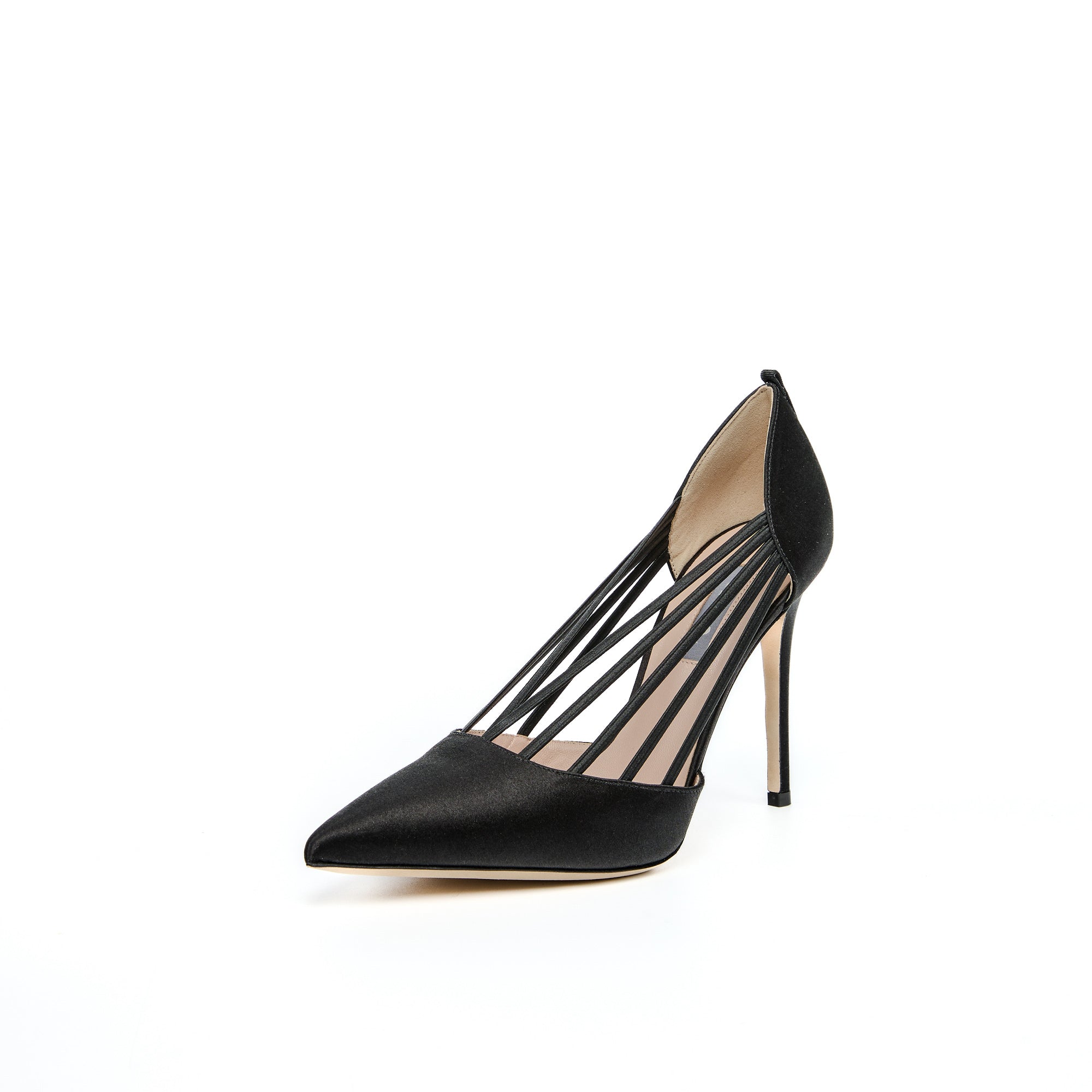 SJP By Sarah Jessica Parker Battersea Ebony Satin 100mm Pumps