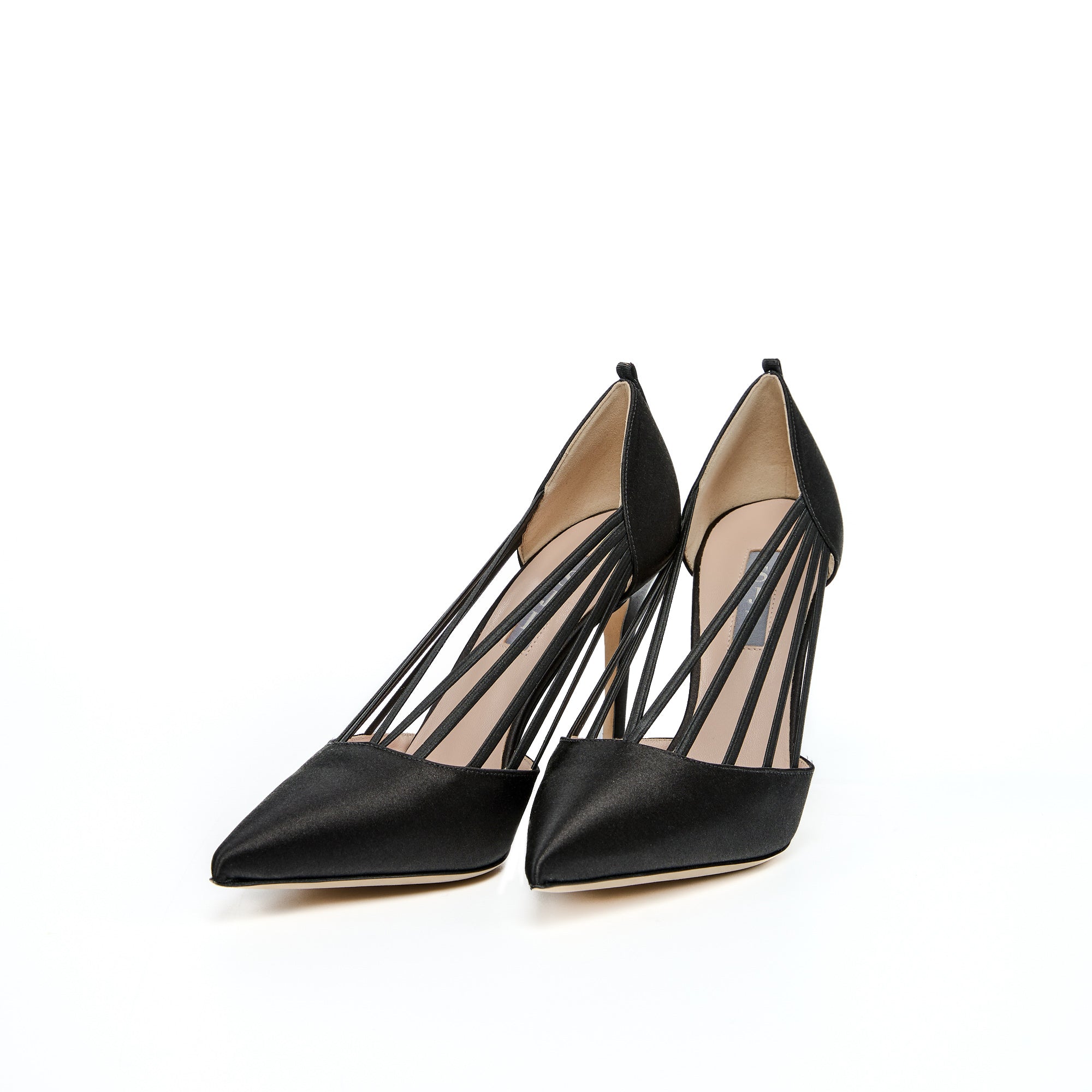 SJP By Sarah Jessica Parker Battersea Ebony Satin 100mm Pumps