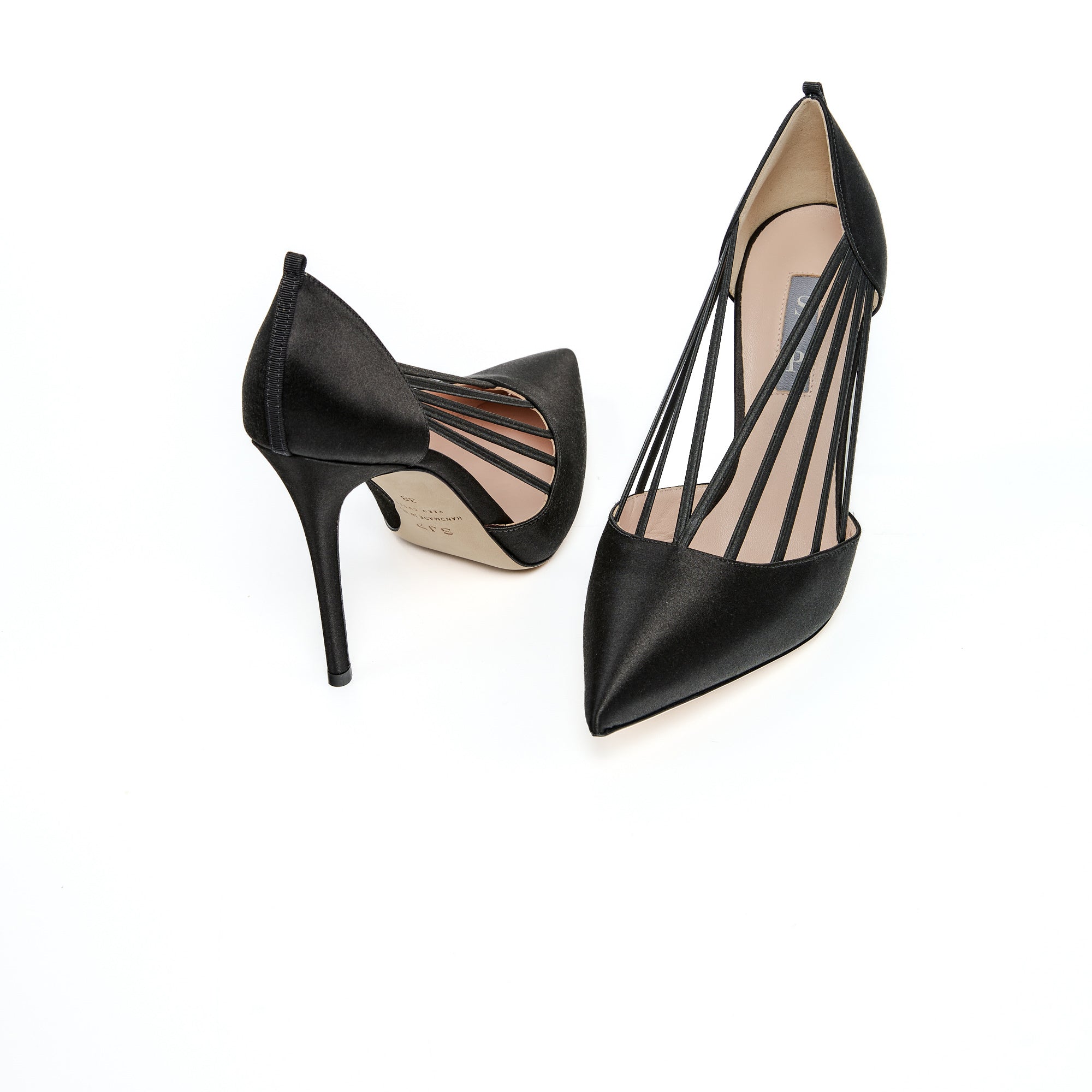 SJP By Sarah Jessica Parker Battersea Ebony Satin 100mm Pumps