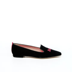 SJP By Sarah Jessica Parker Dorset Ebony Velvet 10mm Flats