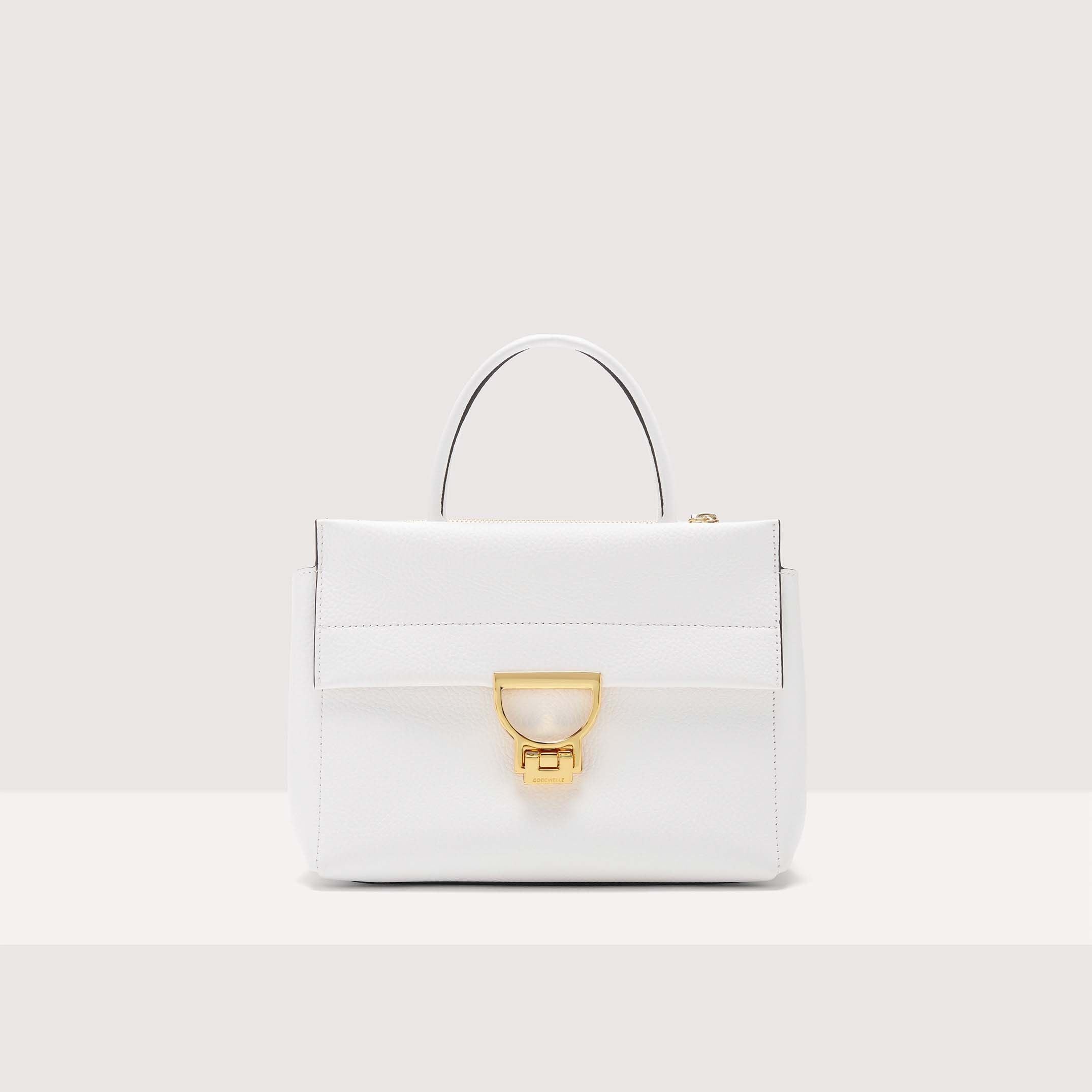 Coccinelle Arlettis Medium Brillant White Handbag