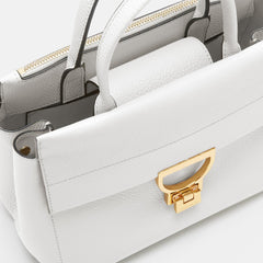 Coccinelle Arlettis Medium Brillant White Handbag