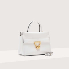 Coccinelle Arlettis Medium Brillant White Handbag