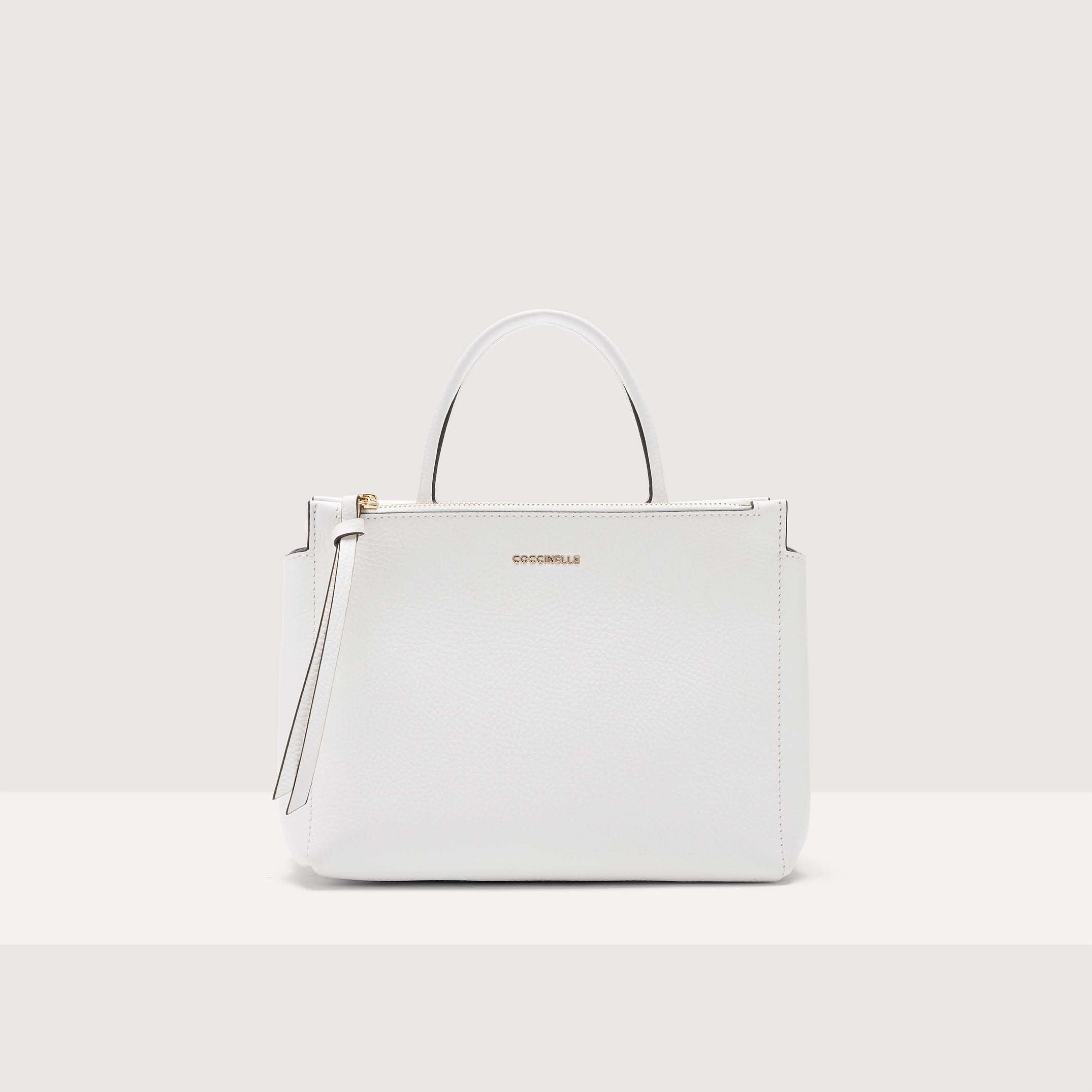 Coccinelle Arlettis Medium Brillant White Handbag