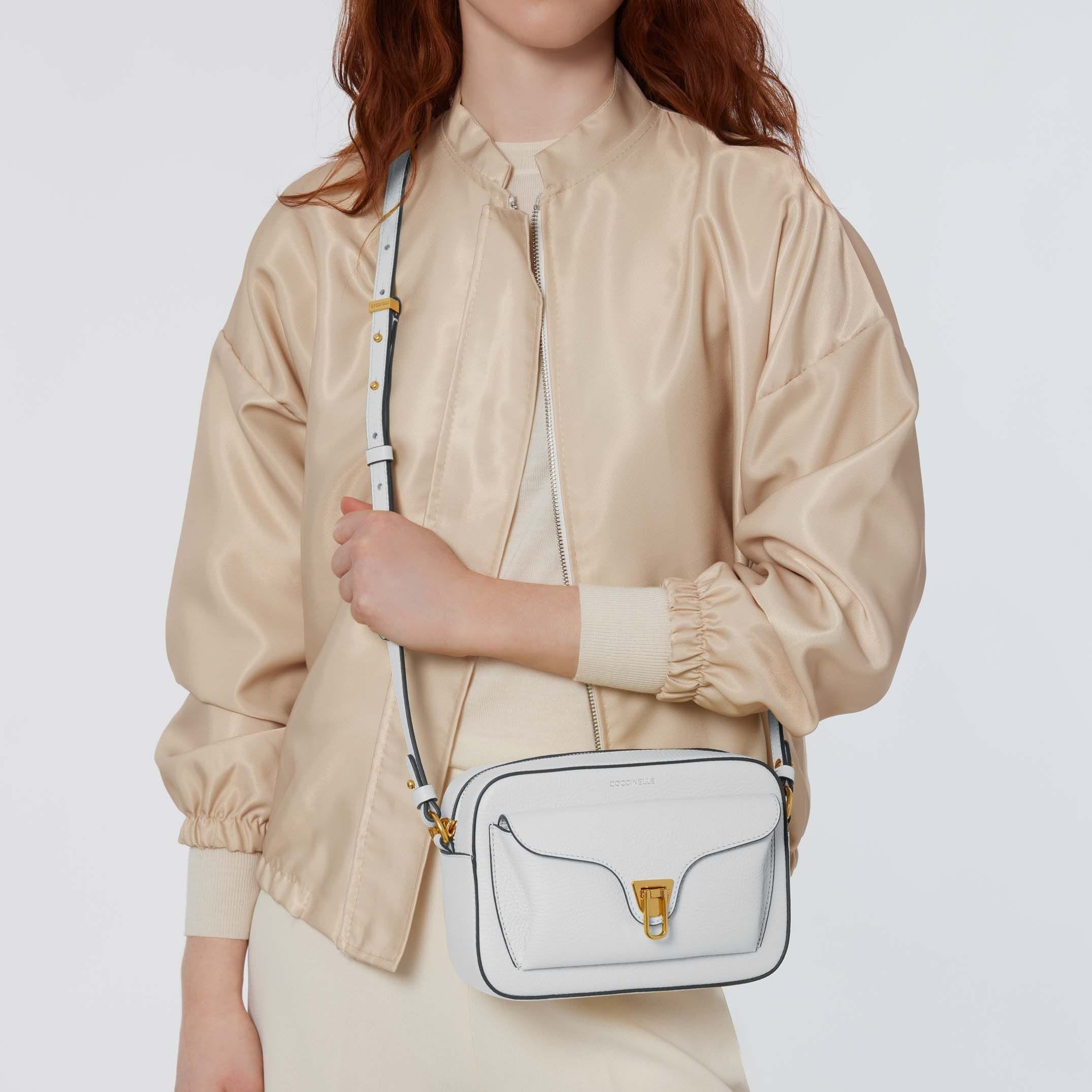 Coccinelle Beat Soft Small Brillant White Crossbody Bag