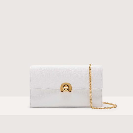 Coccinelle Binxie Medium Brillant White Shoulder Bag