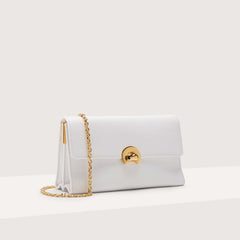 Coccinelle Binxie Medium Brillant White Shoulder Bag