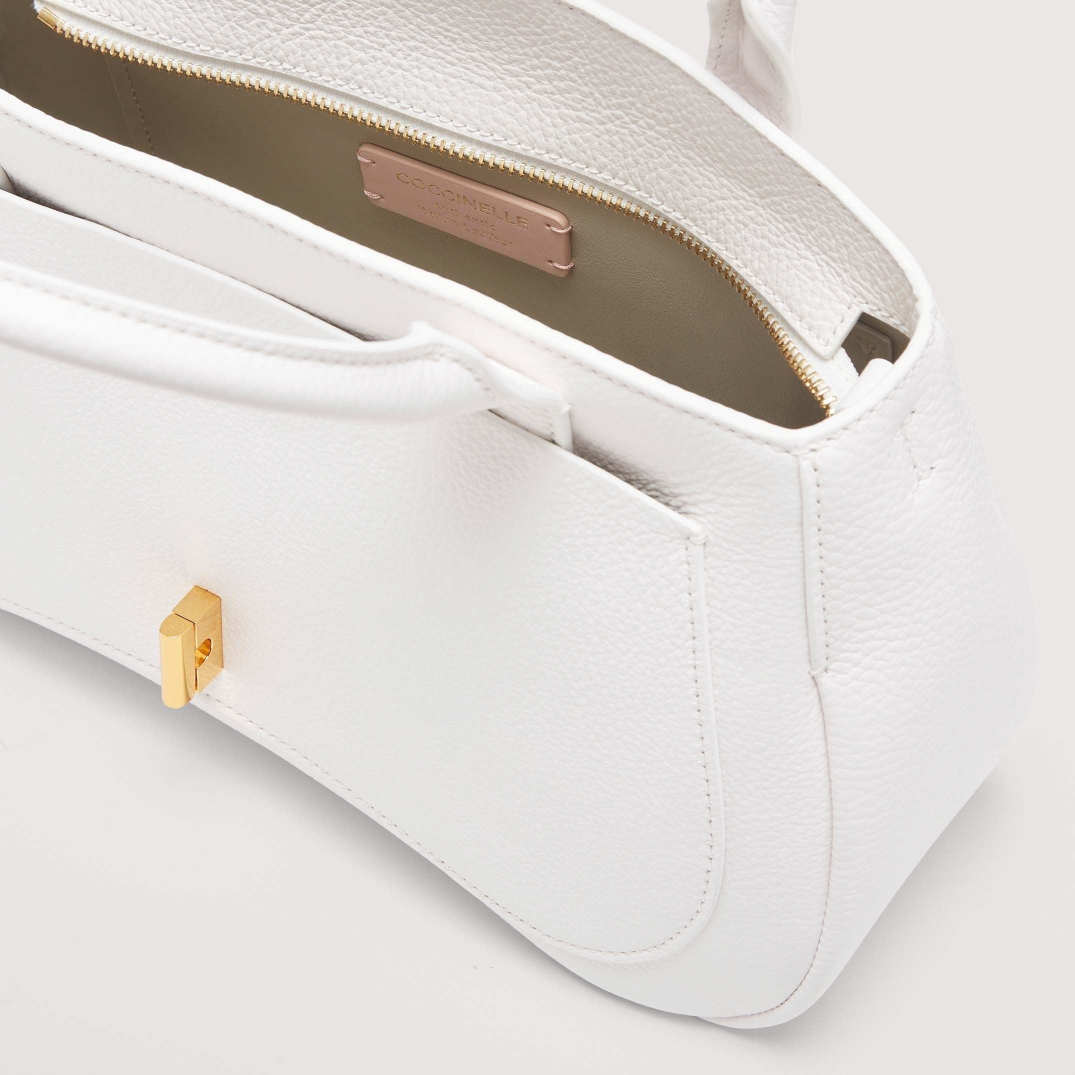 Coccinelle Himma Medium Brillant White Handbag