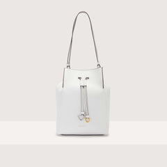 Coccinelle Roundabout Cowhide Medium Bianco Shoulder Bag Brillant White