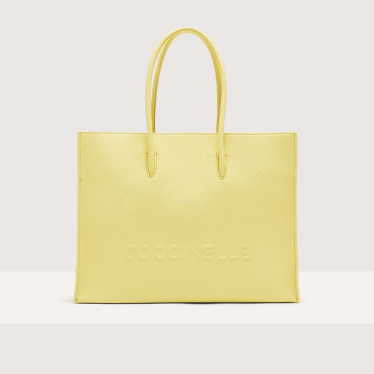 Coccinelle Myrtha Maxi Logo Medium Handbag Lime Wash