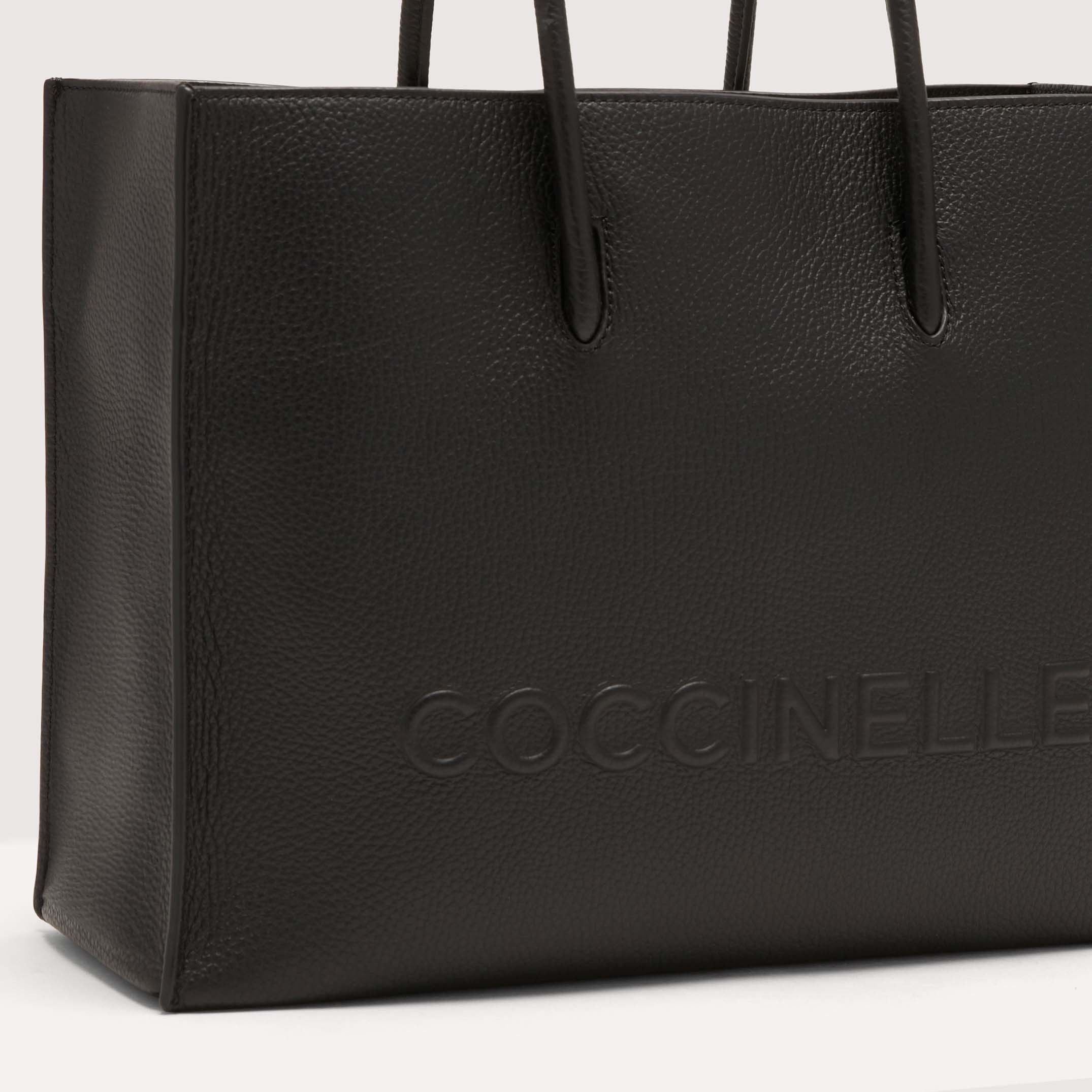 Coccinelle Myrtha Maxi Logo Medium Noir Handbag