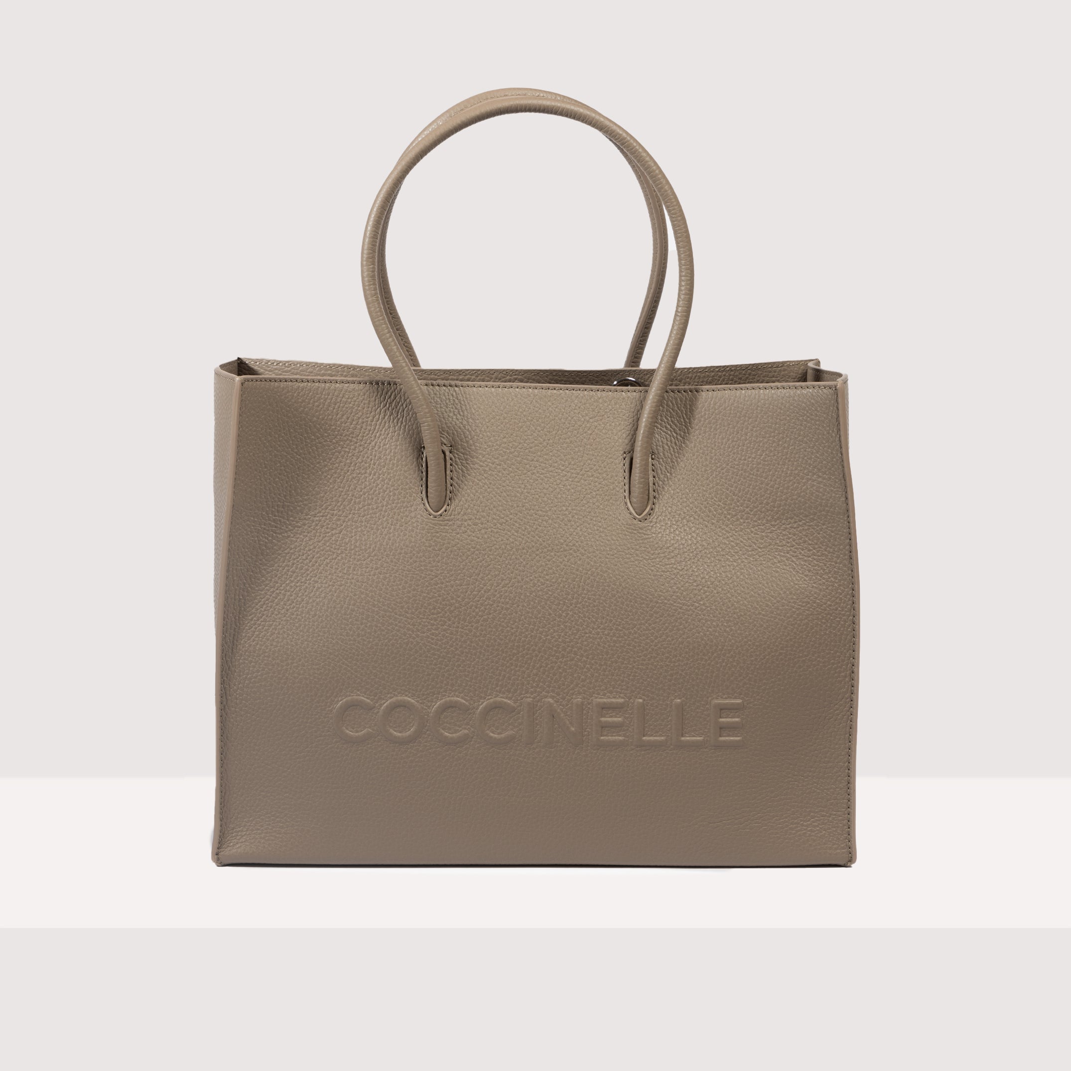 Coccinelle Myrtha Maxi Log Handbag - Beige