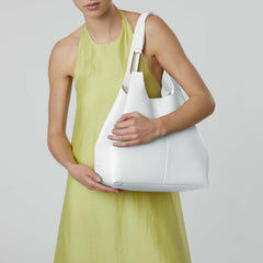 Coccinelle Brume Large Shoulder Bag Brillant White