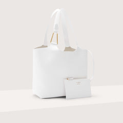 Coccinelle Brume Large Shoulder Bag Brillant White