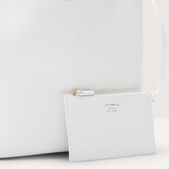 Coccinelle Brume Large Shoulder Bag Brillant White