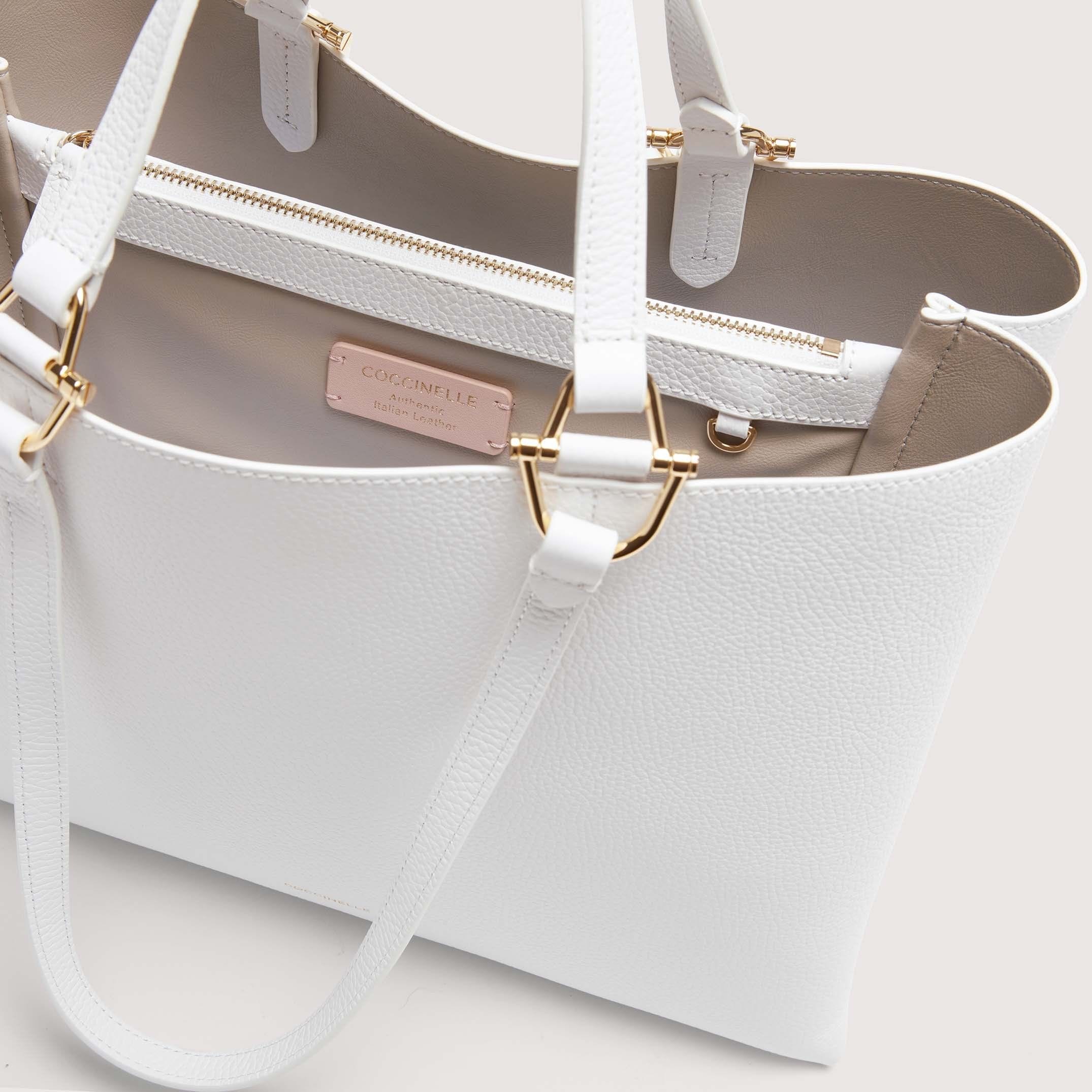 Coccinelle Hop On Medium Handbag Brillant White