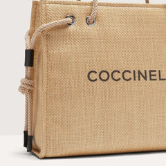 Coccinnelle Never Without Bag Straw Logo Natural Handbag