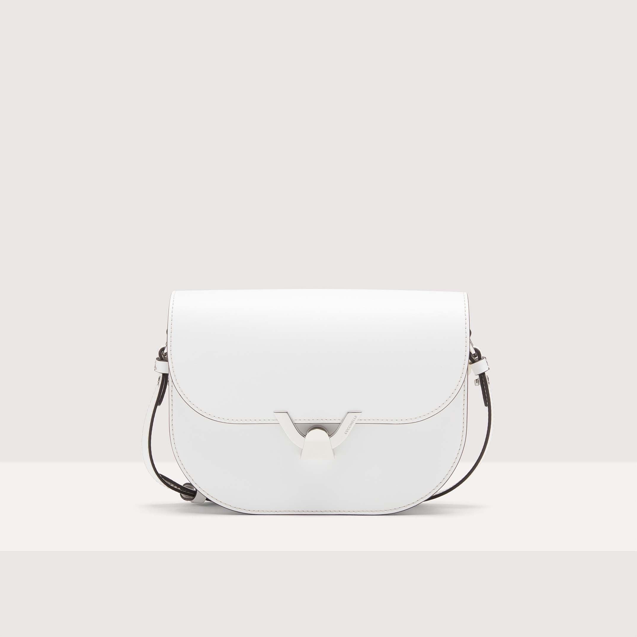 Coccinelle Dew Eco Cowhide Small Crossbody Bag Brillant White