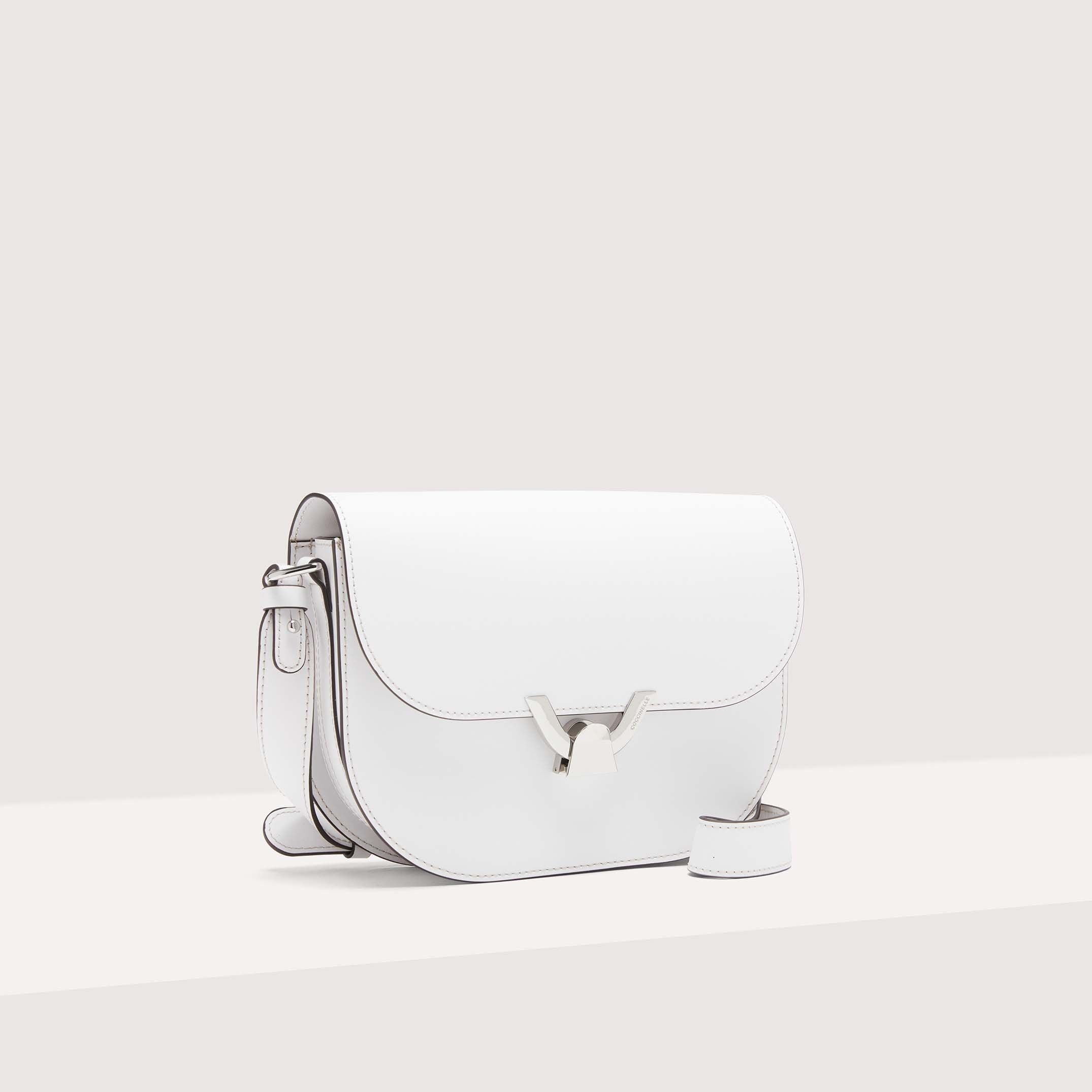 Coccinelle Dew Eco Cowhide Small Crossbody Bag Brillant White