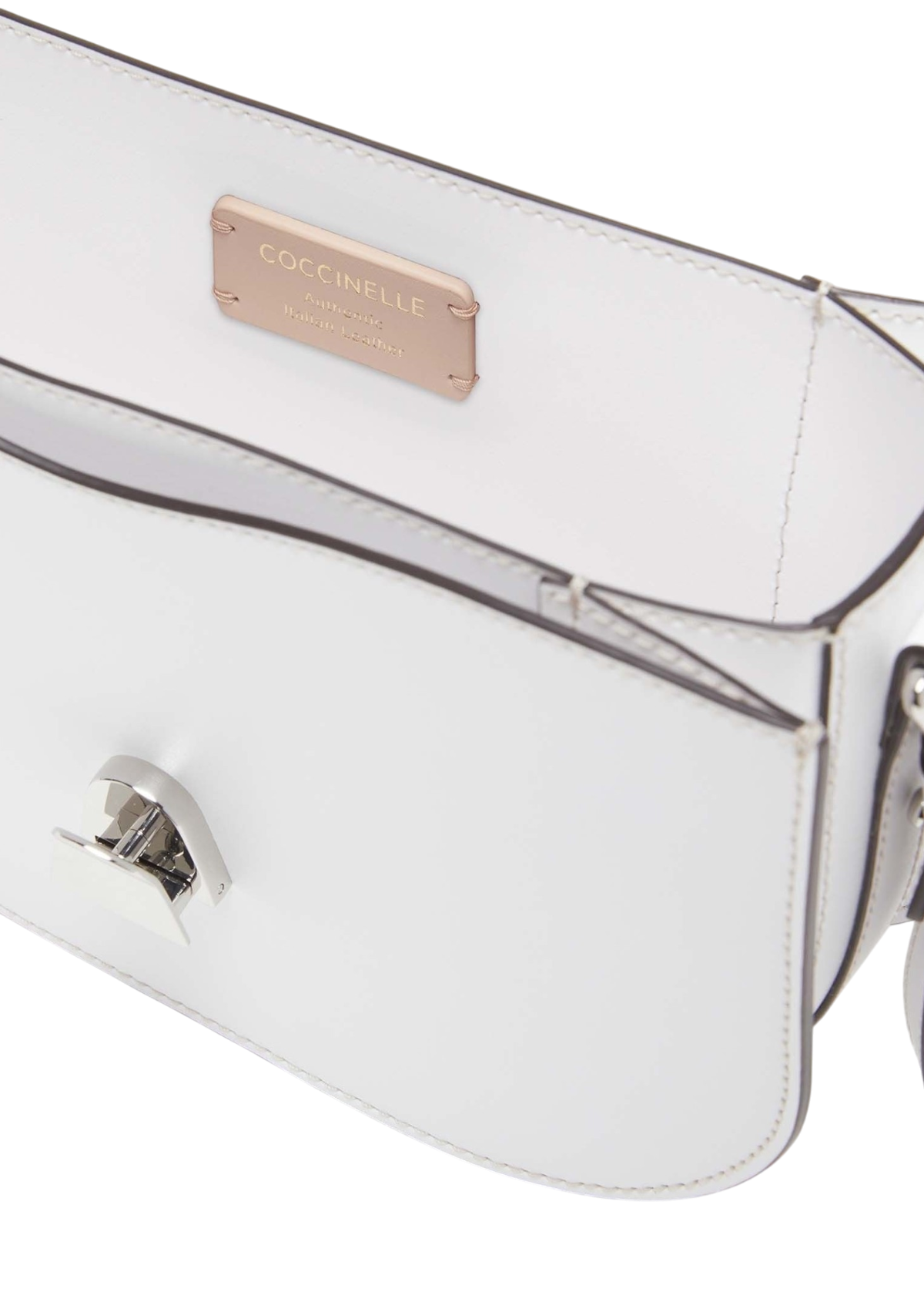 Coccinelle Dew Eco Cowhide Small Crossbody Bag Brillant White