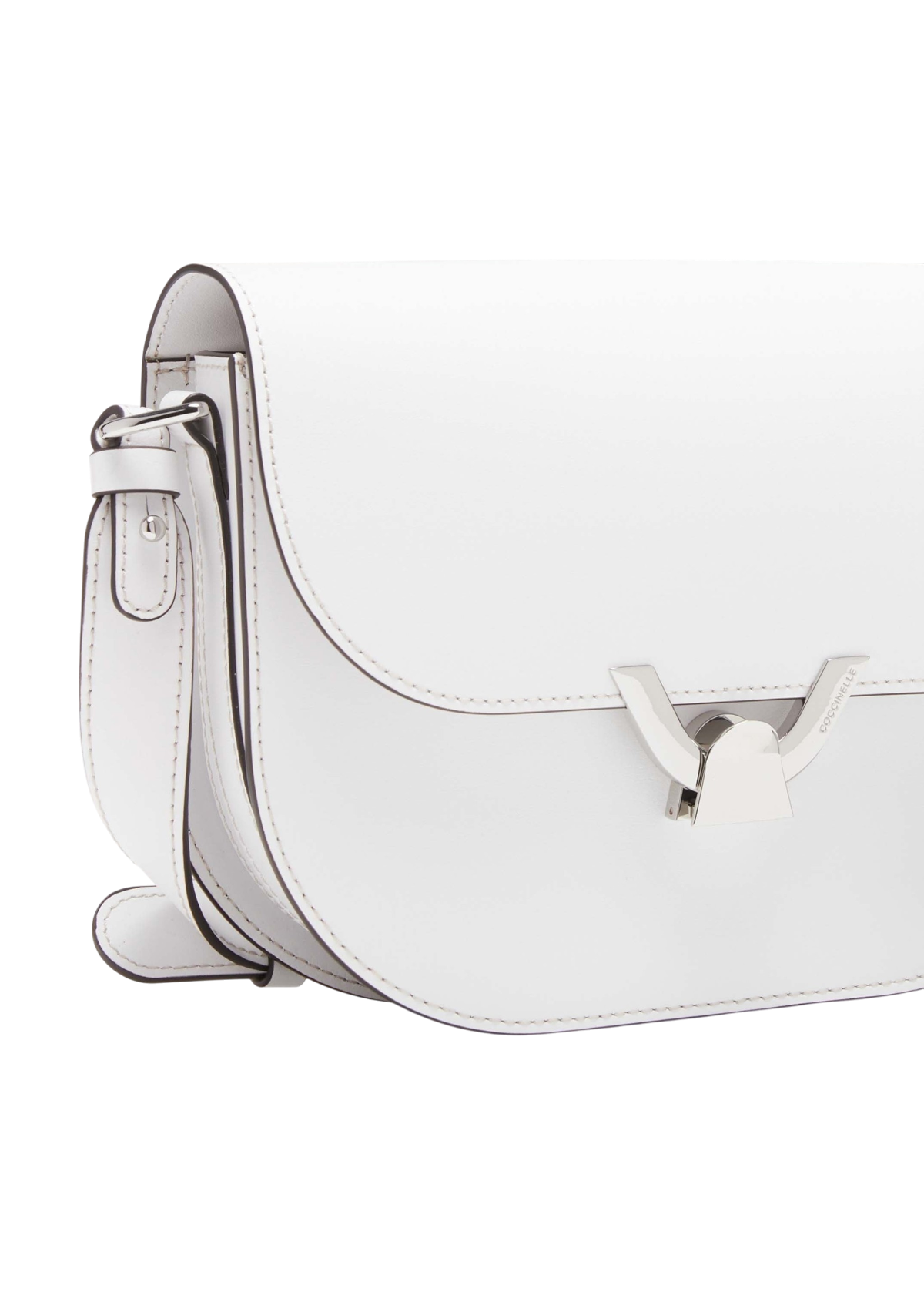 Coccinelle Dew Eco Cowhide Small Crossbody Bag Brillant White