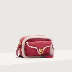 Coccinelle x Inuikii Beat Eco Shearling Small Crossbody - Red