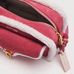 Coccinelle x Inuikii Beat Eco Shearling Small Crossbody - Red