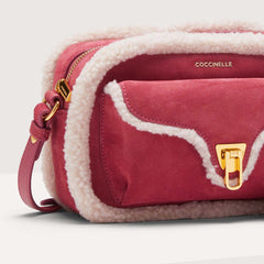 Coccinelle x Inuikii Beat Eco Shearling Small Crossbody - Red