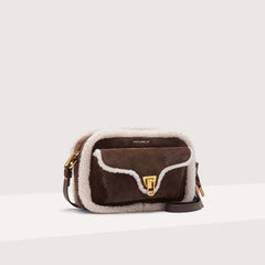 Coccinelle x Inuikii Beat Eco Shearling Small Crossbody - Brown