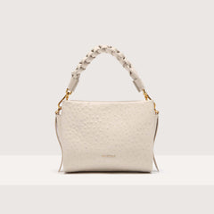 Coccinelle Boheme Ostrich Small Clutch - White