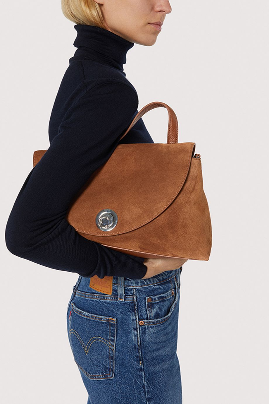 NIKLA SUEDE Top Handle Bag