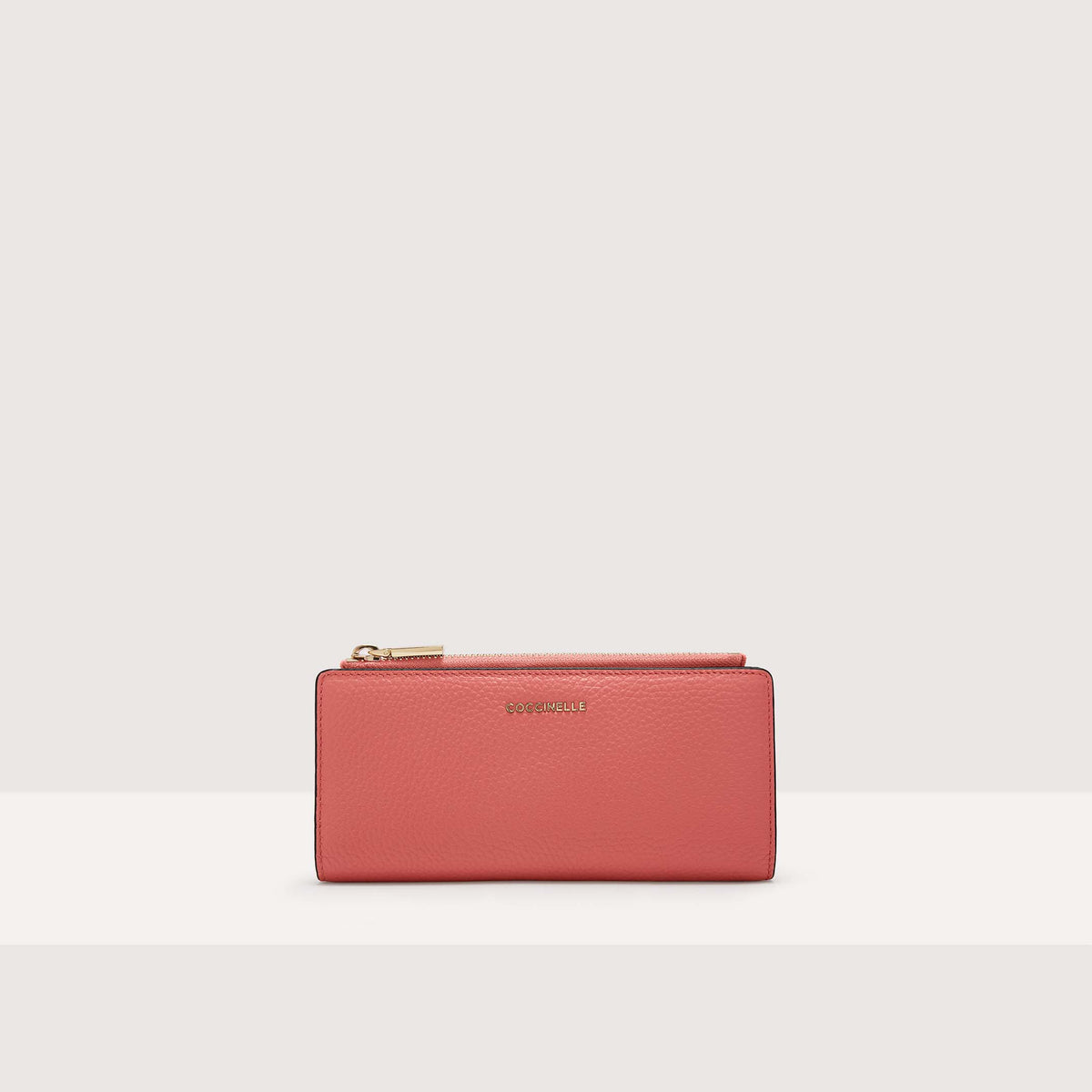 Coccinelle Metallic Tricolor Grained Leather Large Wallet