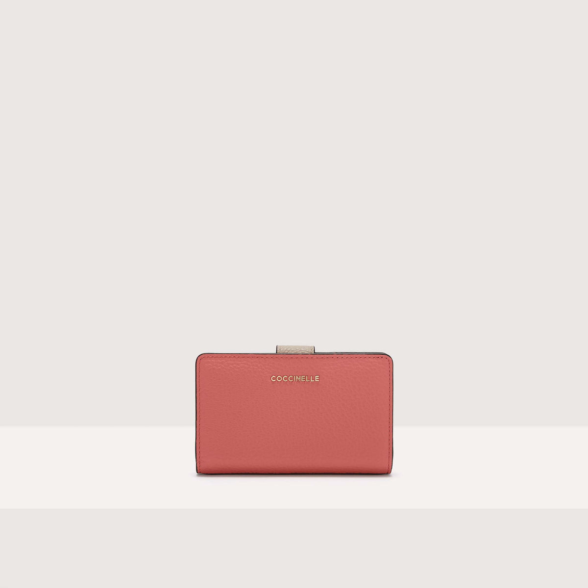 Coccinelle Metallic Tricolor Grained Leather Medium Wallet